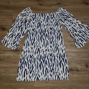 NWT La Mer Luxe size S Tunic Cover-Up Resort Mini ASHBY Dress Shift Off-Shoulder